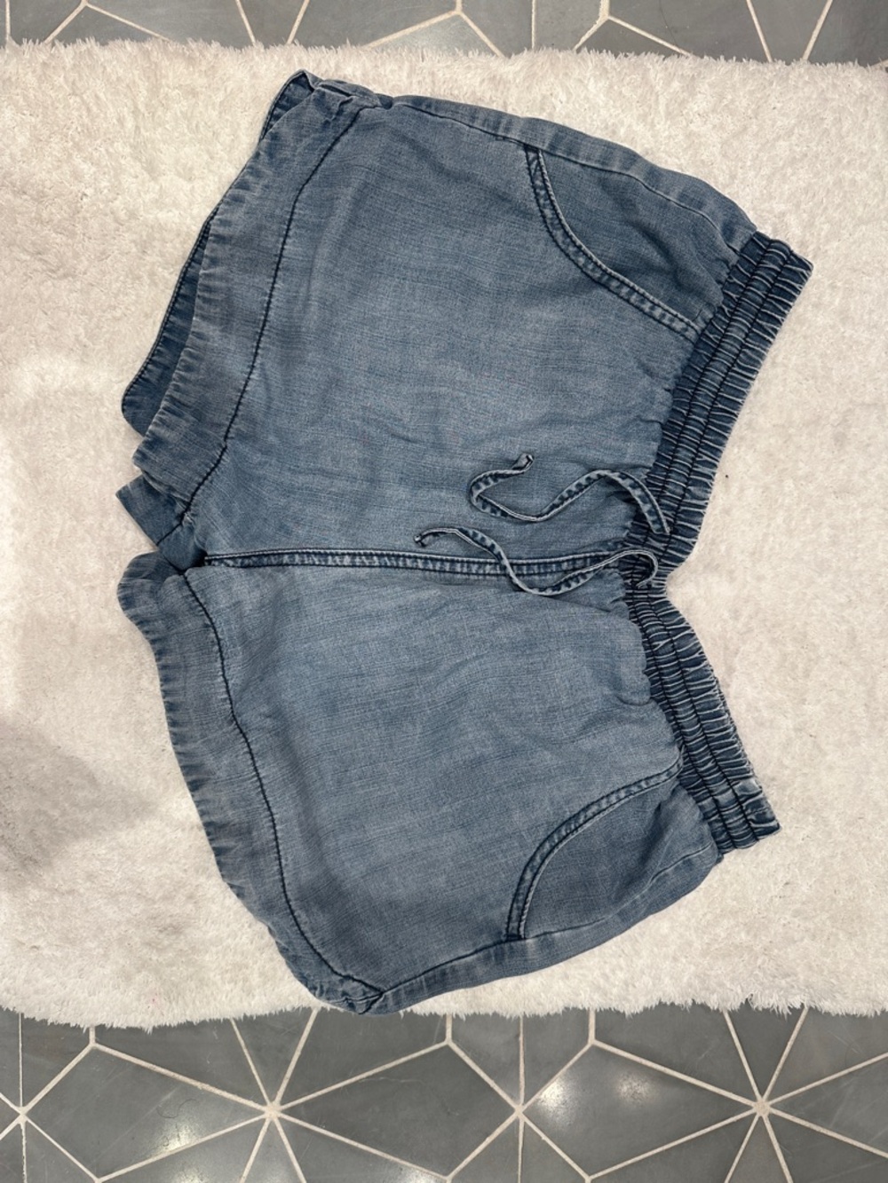 Universal Thread Light Blue Drawstring Chambray Shorts